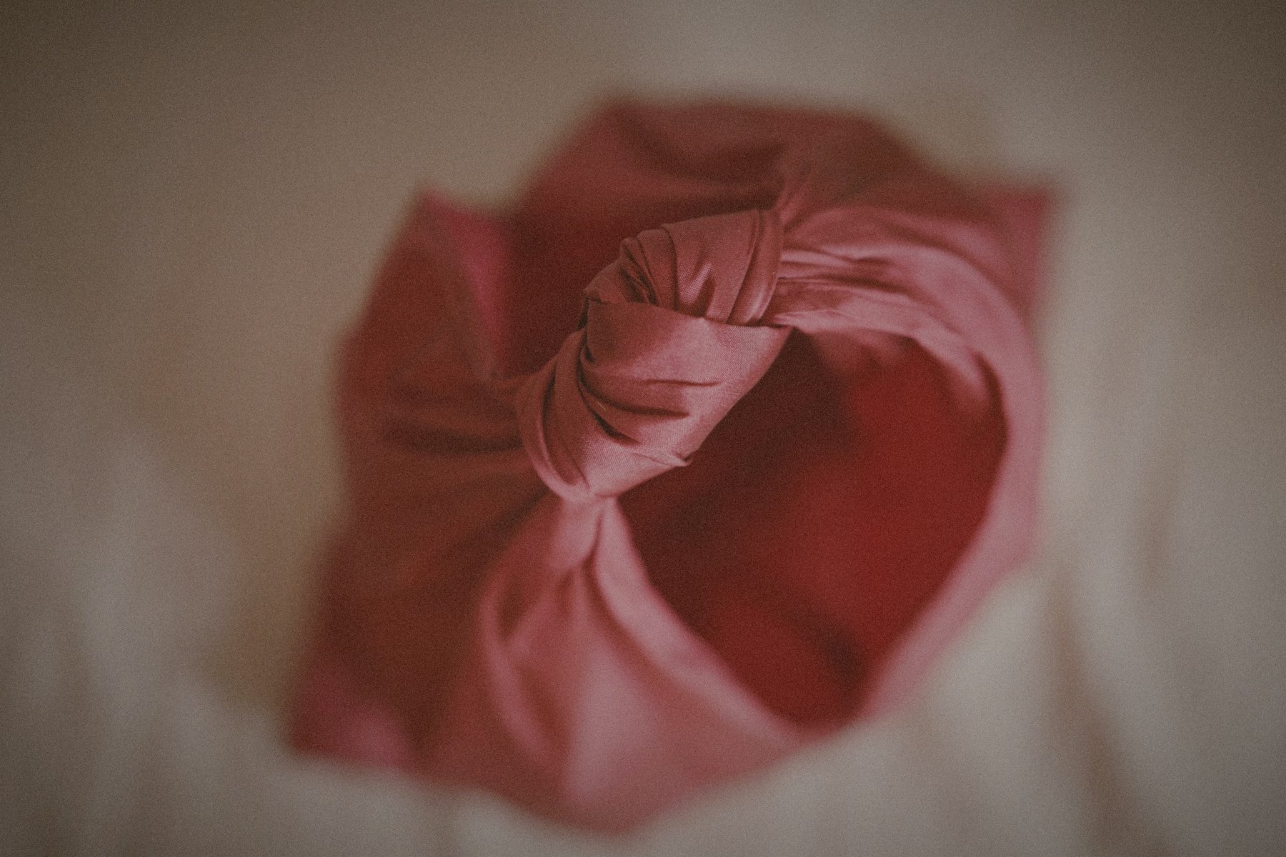 Three handmade rumi. knot bags in warm afternoon light